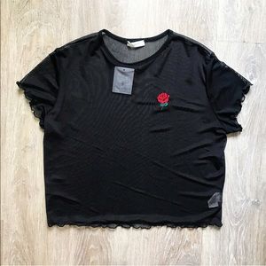 Rose Mesh Crop Top 🌹